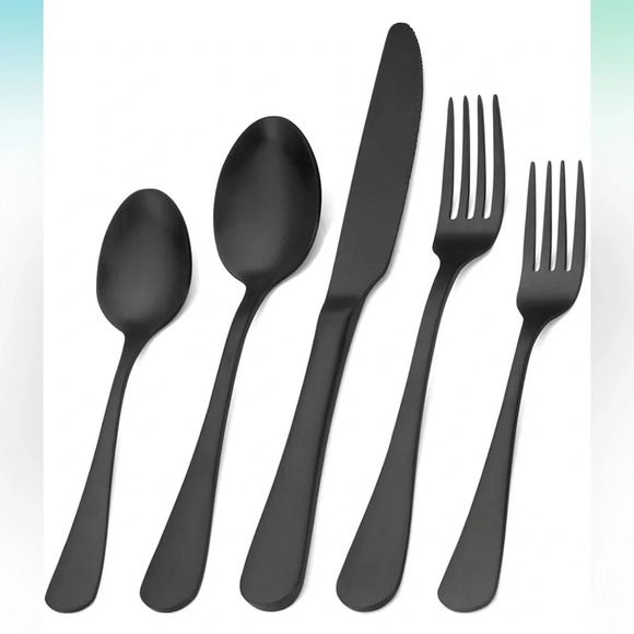 NIB SHARECOOK black 40-Piece Stainless Steel Flatware Set - Picture 1 of 5